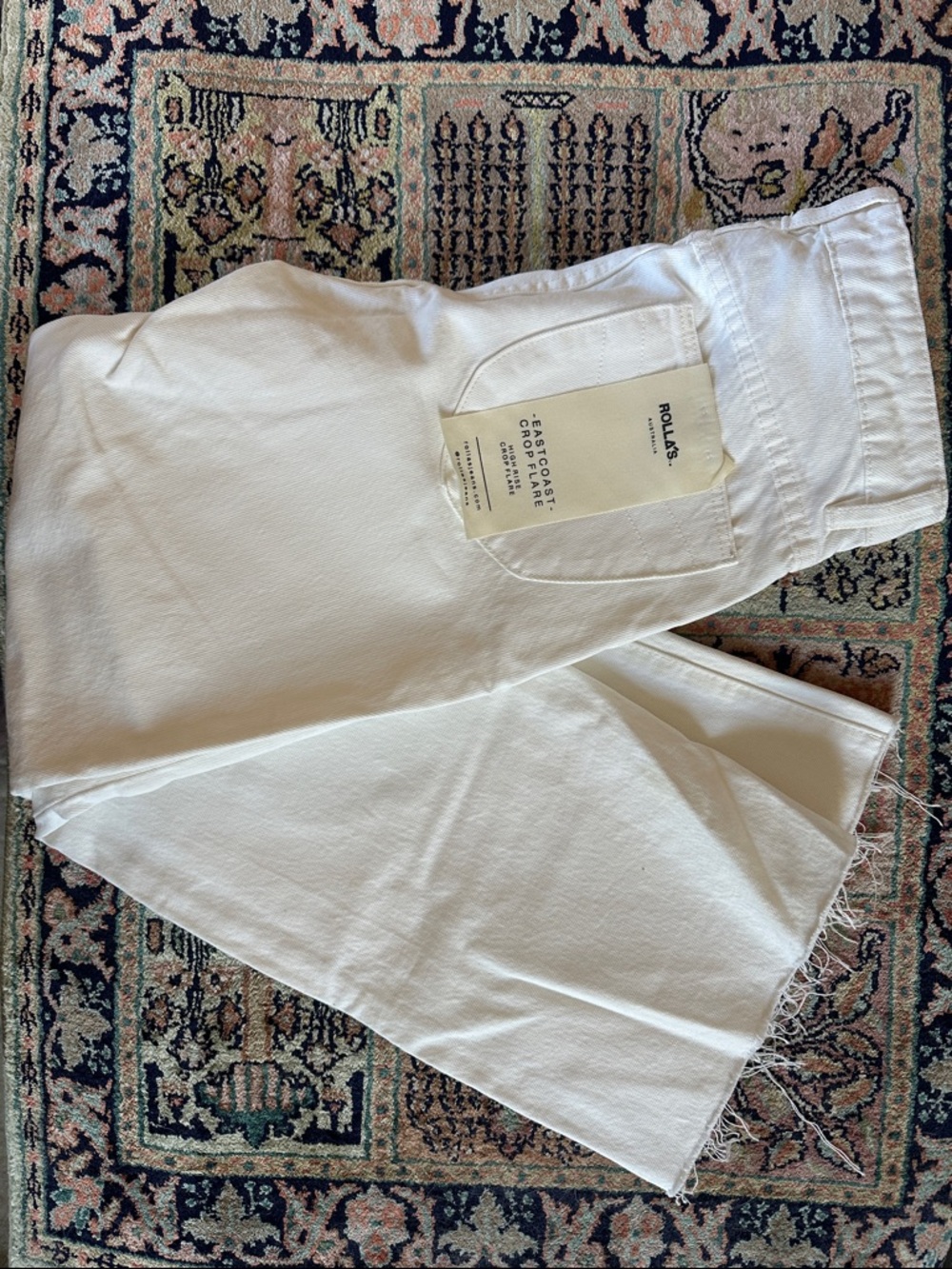 ROLLA'S White Eastcoast Crop Flare Jeans